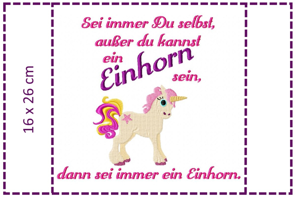 "Sei ein Einhorn" 16x26